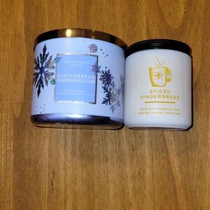 Bath and Body Works lot of gingerbread candles. One single wick, one 3 wick